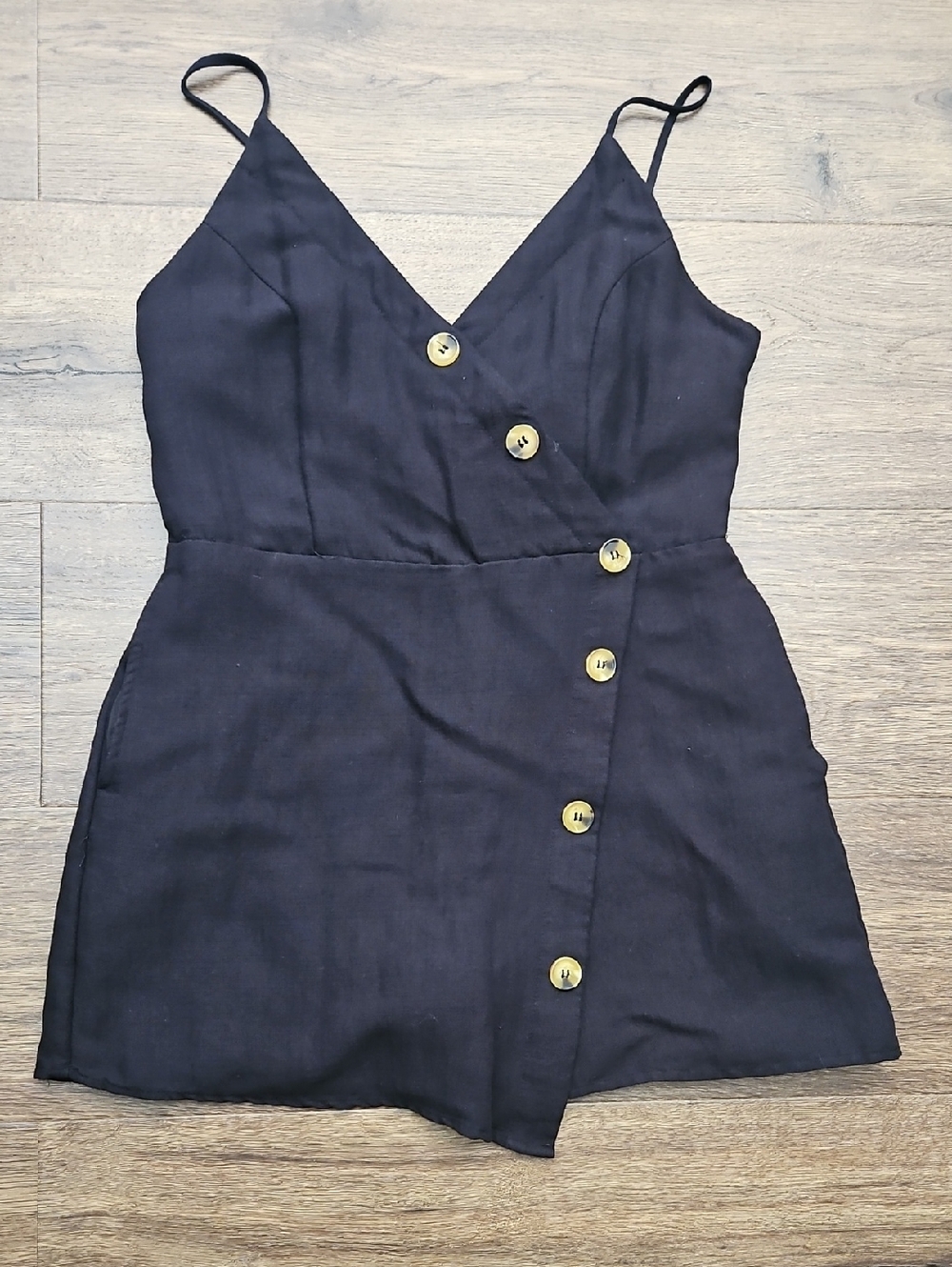 Black Romper With Buttons
